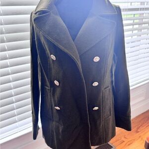 Old Navy Women's Black Double-Breasted Peacoat